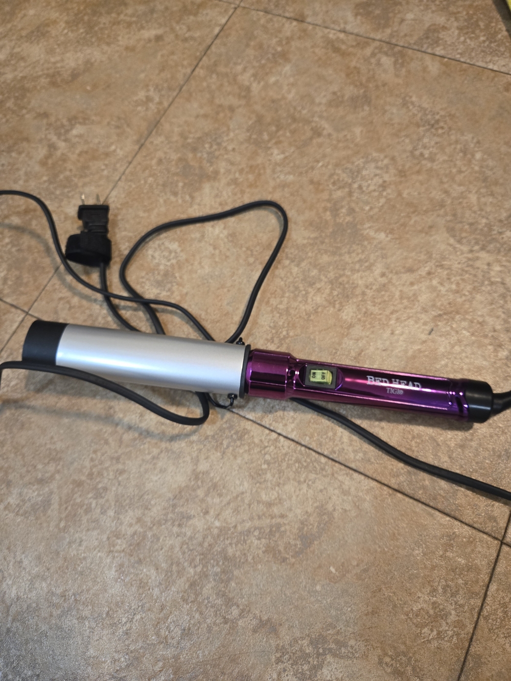 BedHead Purple and Silver Curling Iron with Digital Display